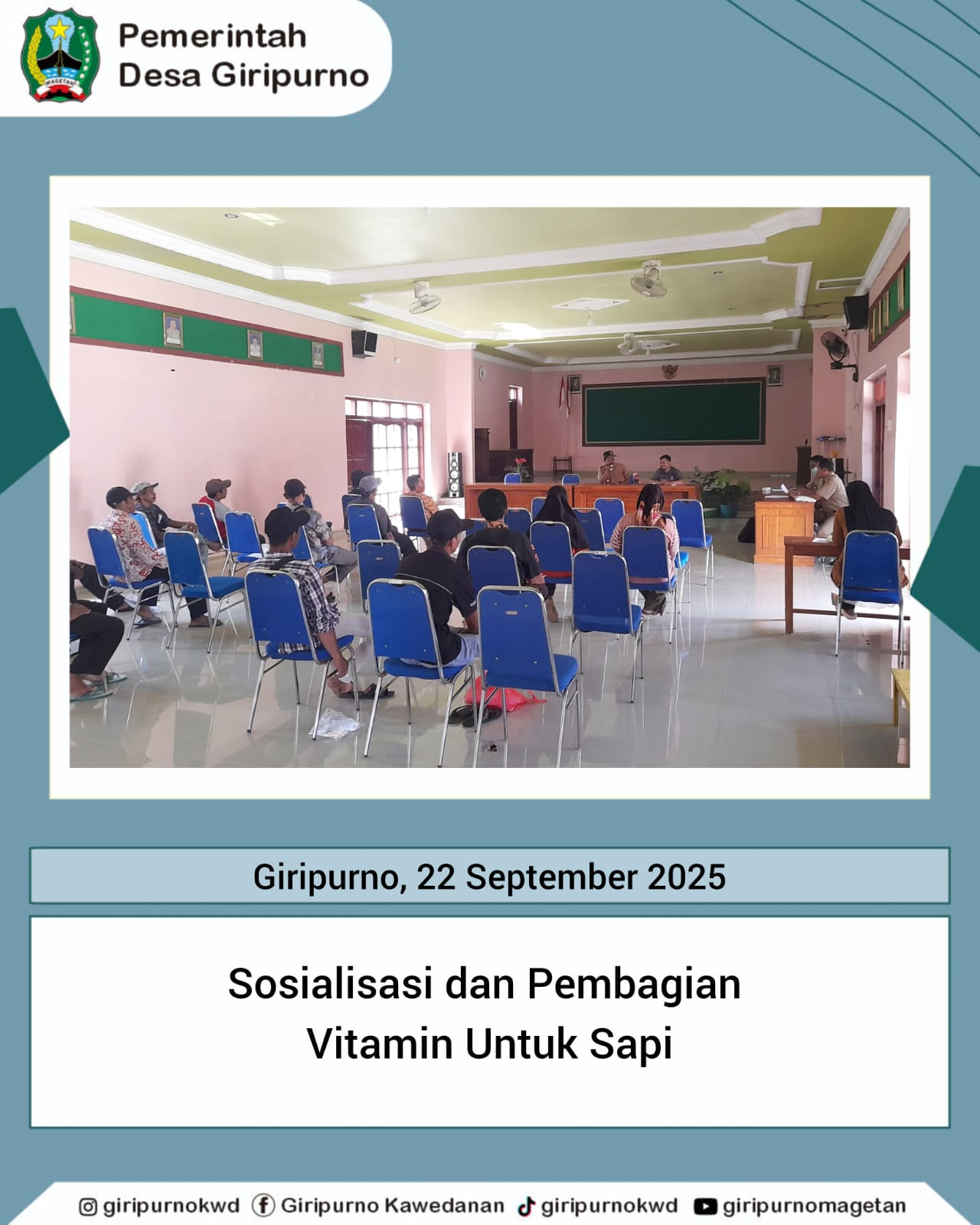SOSIALISASI DAN PEMBAGIAN VITAMIN UNTUK SAPI