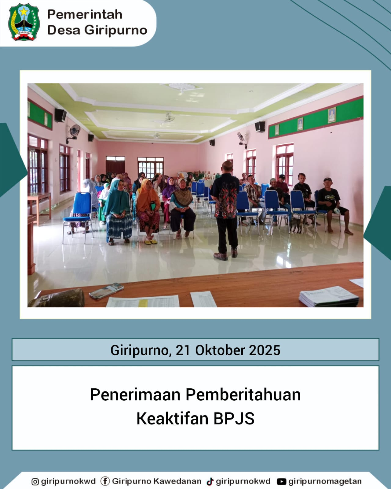 PENERIMAAN PEMBERITAHUAN KEAKTIFAN BPJS