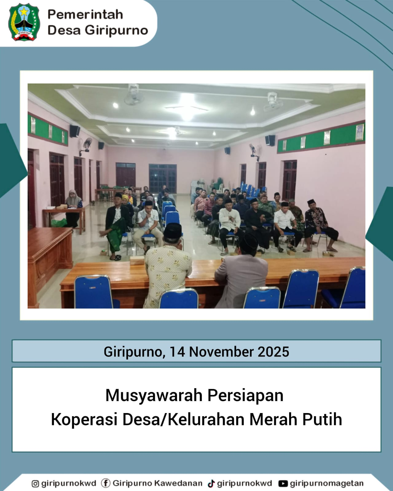 MUSYAWARAH PERSIAPAN KOPERASI DESA KELURAHAN MERAH PUTIH